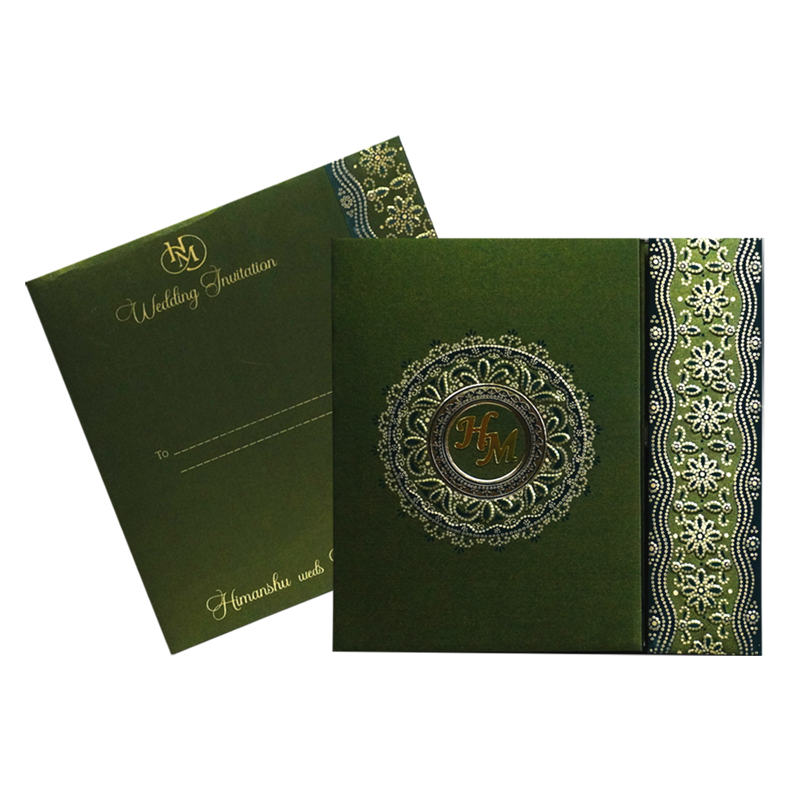 Elegant Green Wedding Card-King of Cards