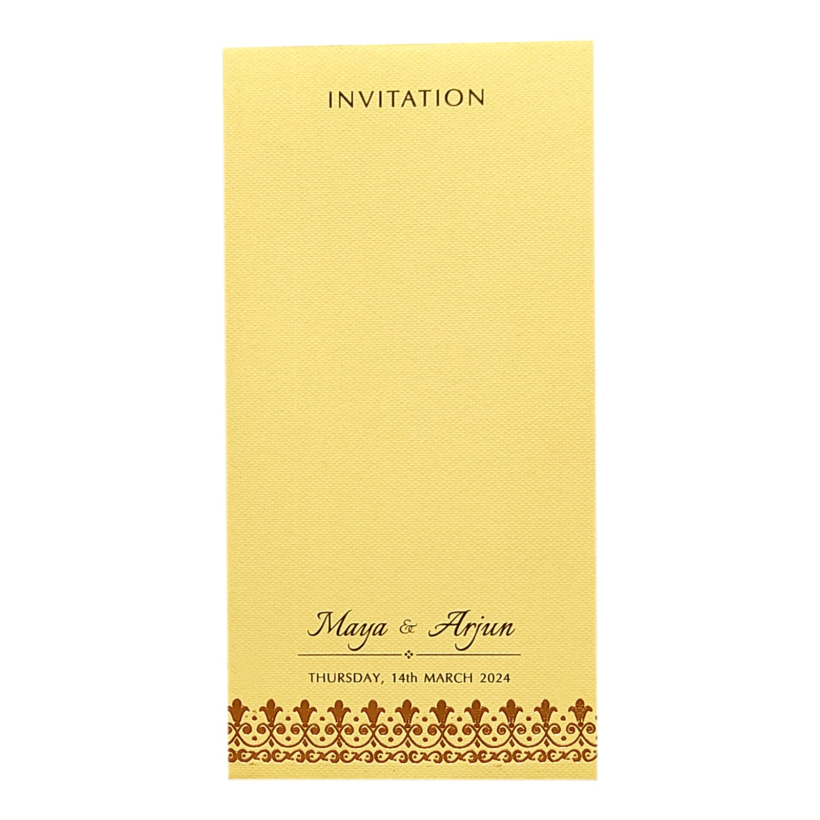 Cream Floral Single Invitation Card-King of Cards