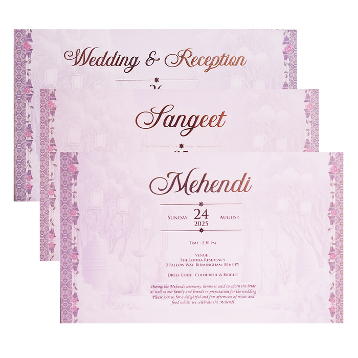 Pink Pop-up Padded Wedding Card Design-King of Cards