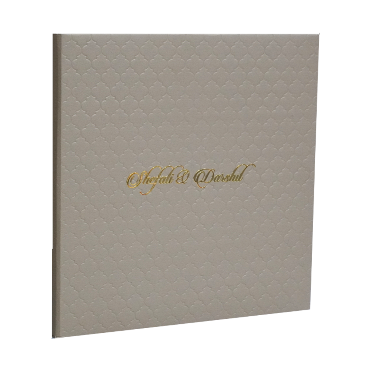 Light Brown Embossed Padded Invitation Card-KPR20090
