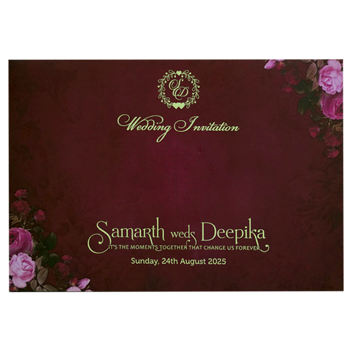 Mauve Pink Floral Invitation-King of Cards