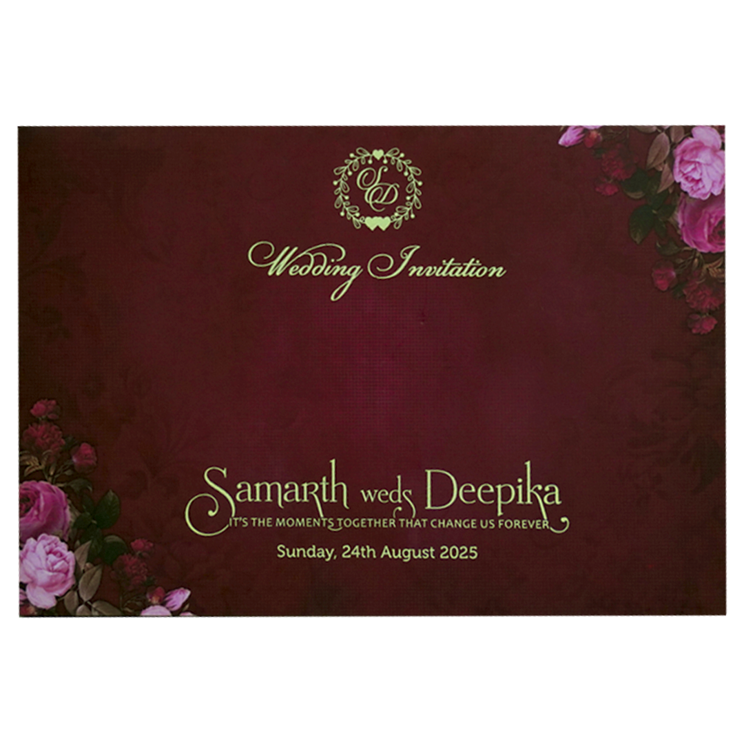 Mauve Pink Floral Invitation-KVN07160