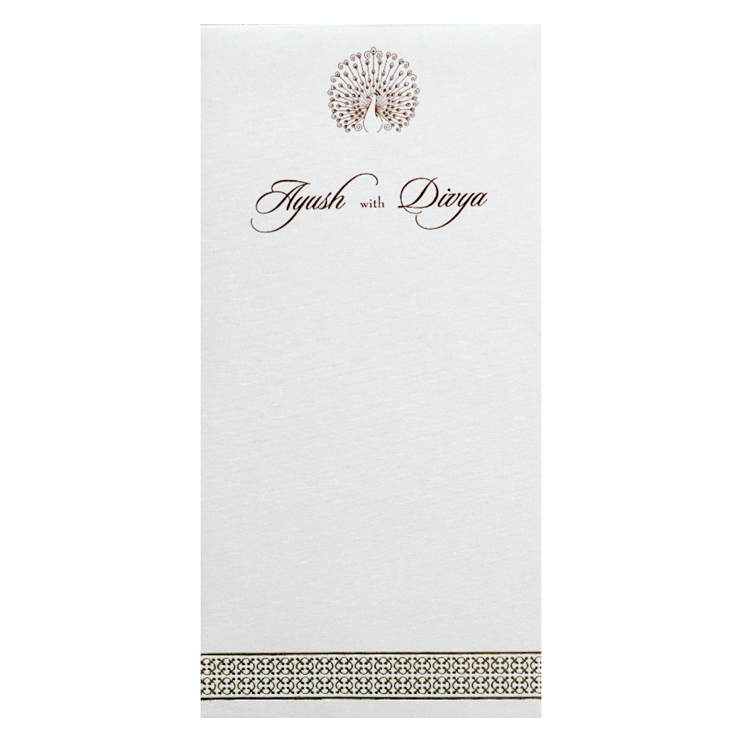 White Tracing Sheet Invitation Card-KRCS7362