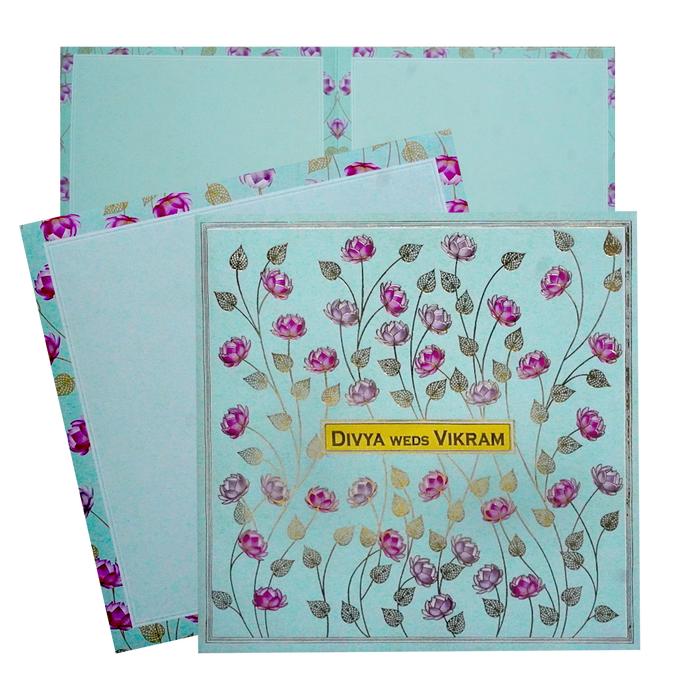 Make your event special with our exclusive Mint Lotus Wedding Card . Shop now! ?WhatsApp Support ?Express Delivery.