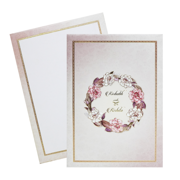 Chic Pink Padded Wedding Card-King of Cards