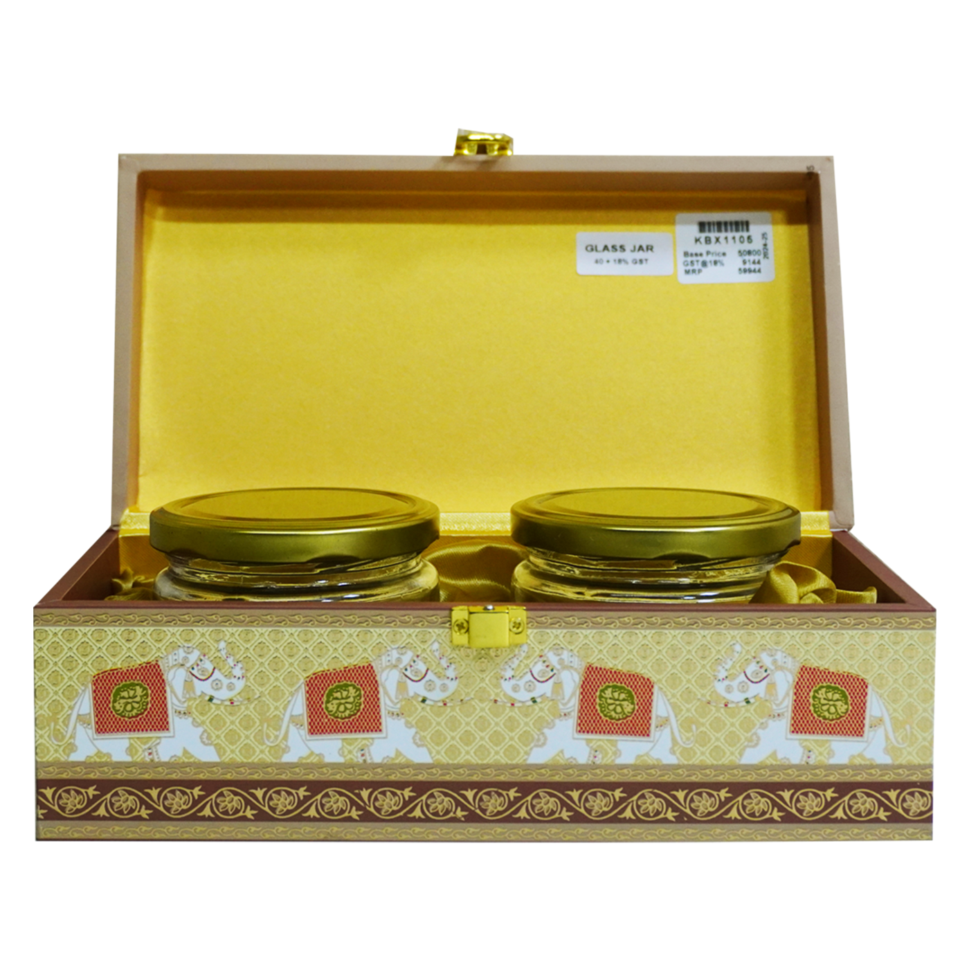 Brown Traditional Palace Wedding Card-KBX1105