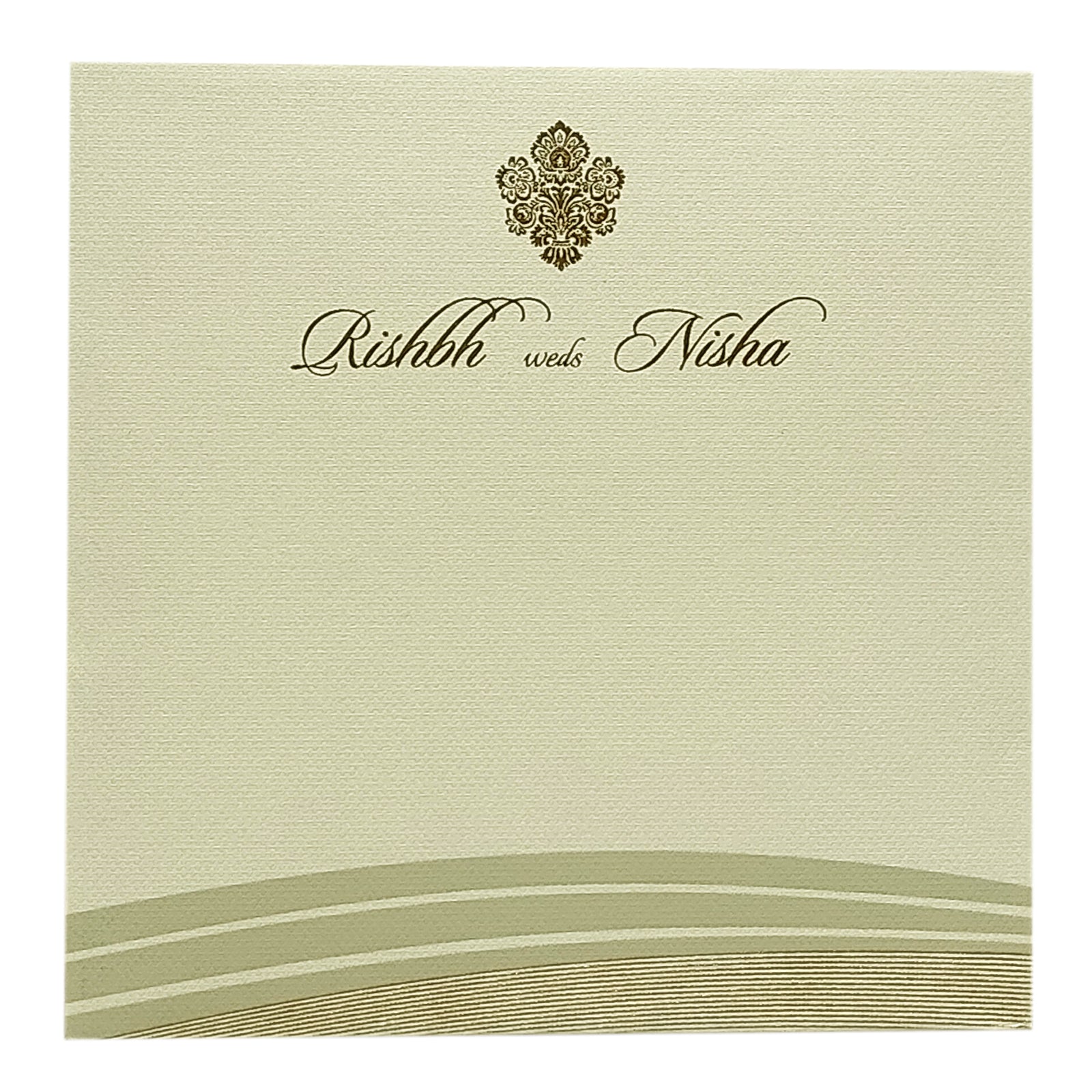 Beige Foil Design Padded Invitation Card-King of Cards