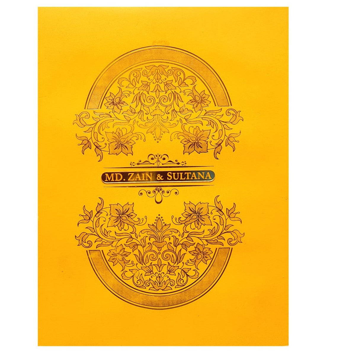 Gold Padded Floral Design Invitation Card-KNPS9501O