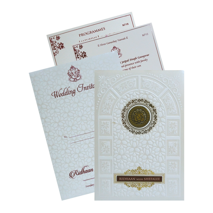 White Floral Invitation Card-King of Cards