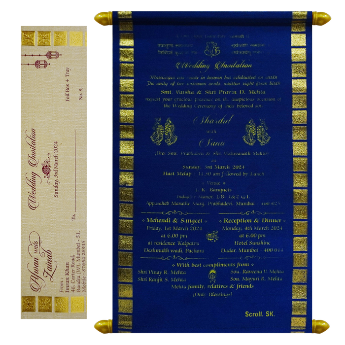Sapphire Blue Scroll Card-King of Cards