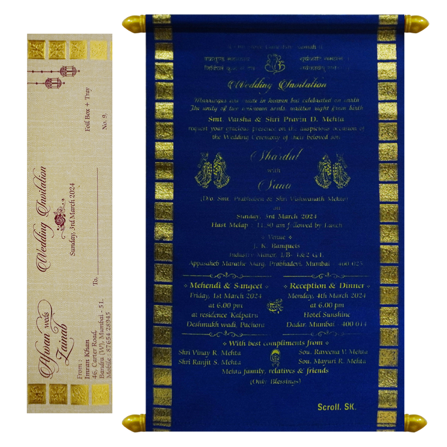 Sapphire Blue Scroll Card-King of Cards