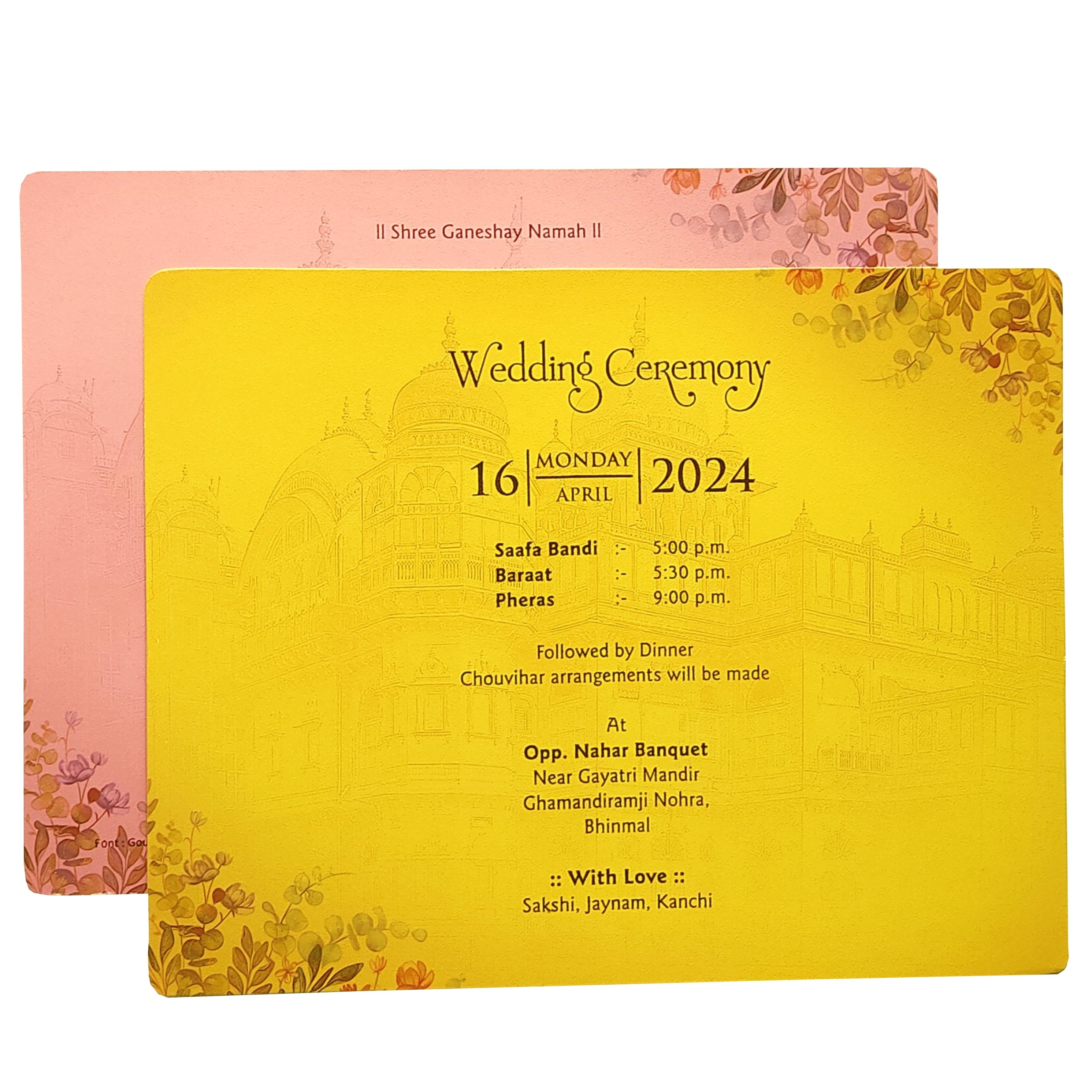 Cream Elephant Padded Invitation Card-KRC29940