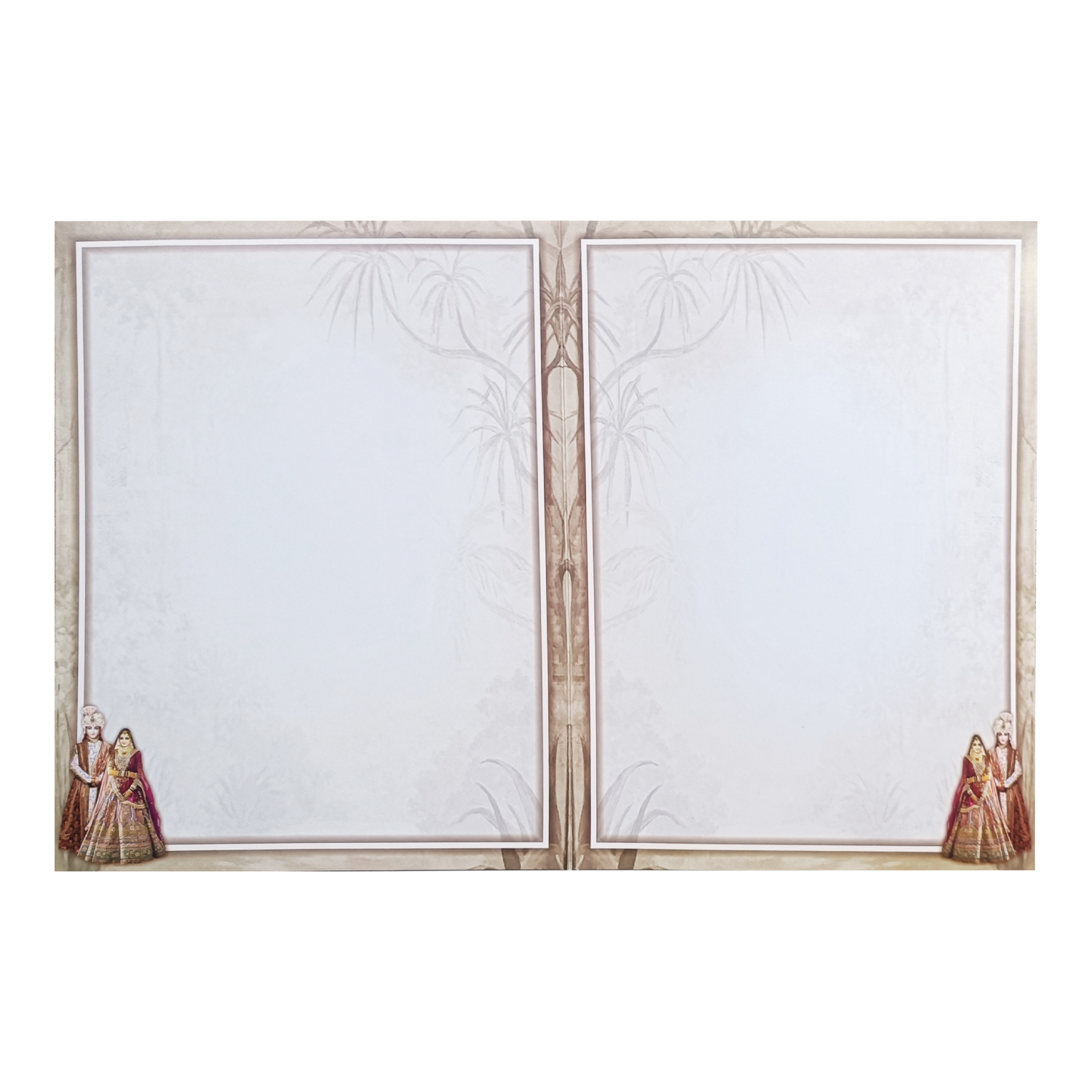 Beige Bride And Groom Invitation Card-KNKN6314