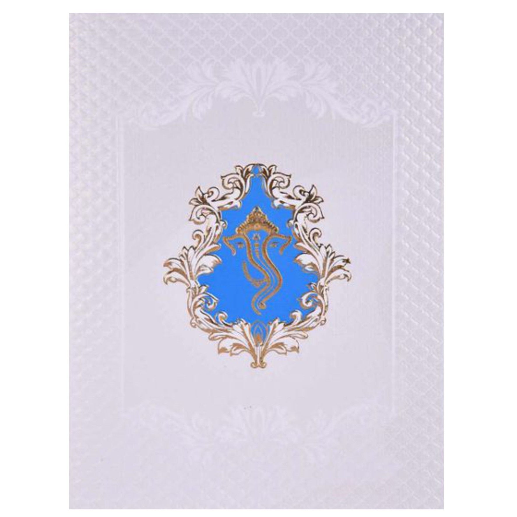 Awesome Ganesha With Blue Background Wedding Card - KNK4249-King of Cards