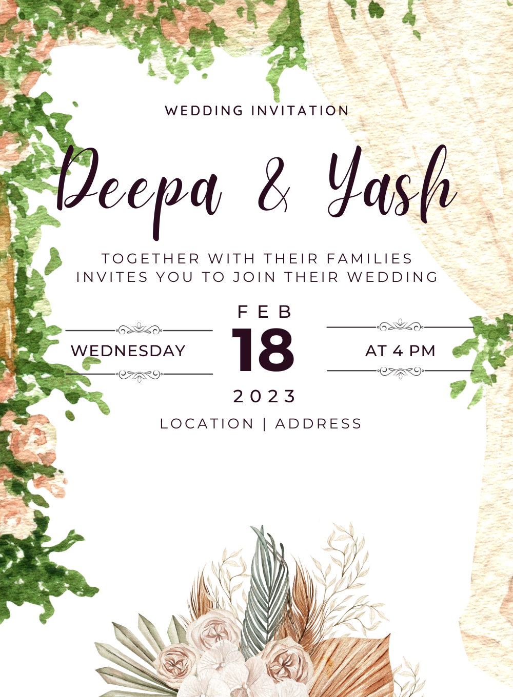 White Elegant Gujarati Wedding Invitation-AAGWI007