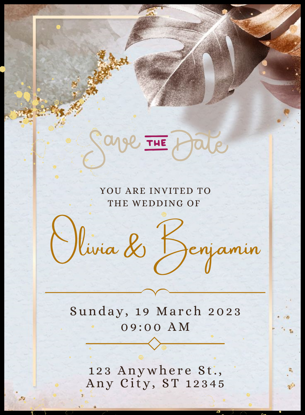 Eucalyptus Save The Date Invitation-AASTD021