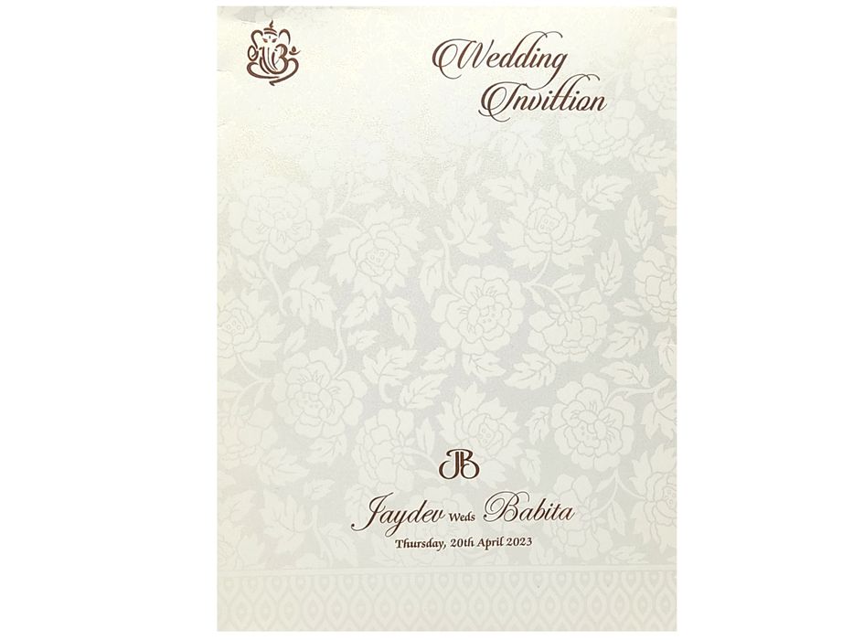 Chalk White Wedding Invitation-King of Cards