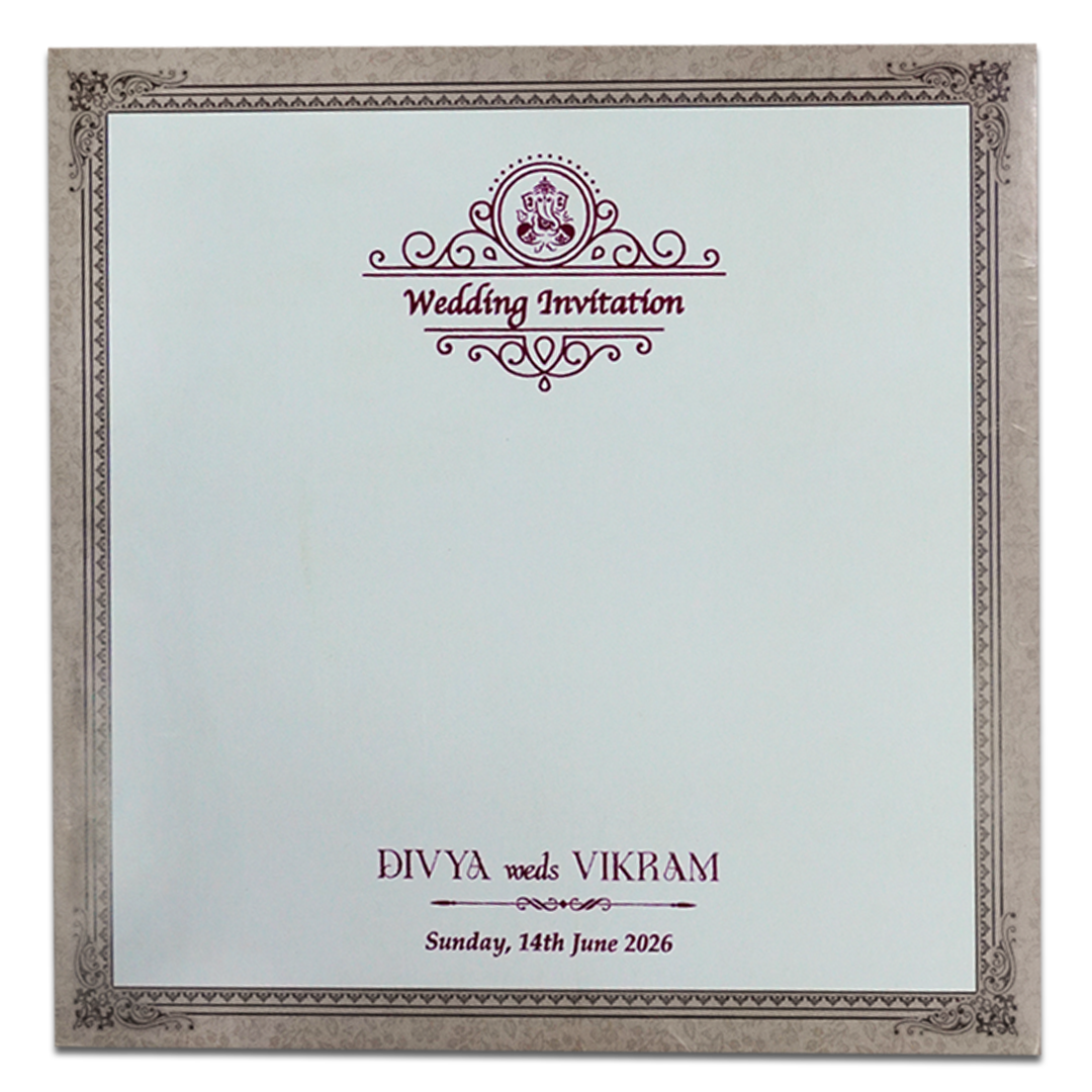 Brown Rose Floral Wedding Card-KNSN6712B