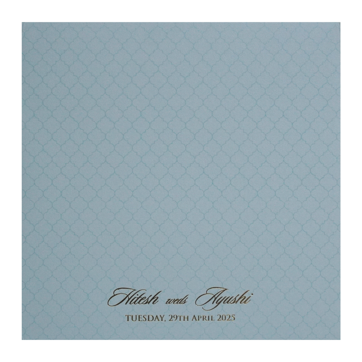 Blue Pattern Design Wedding Card-KPR23270