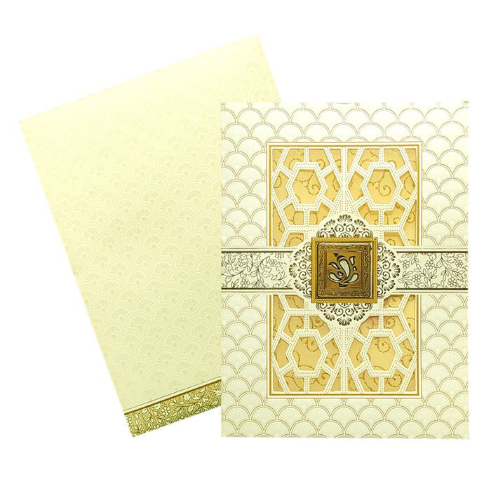 White Laser Cut Invitation Card-King of Cards