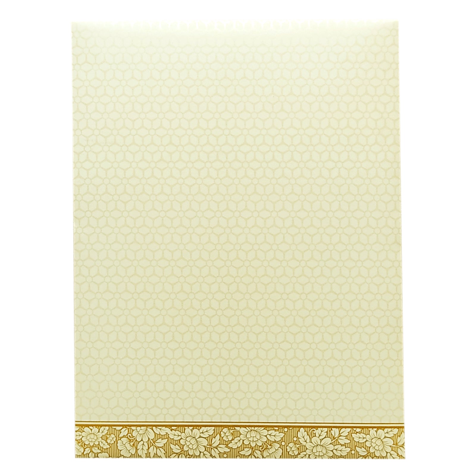 White Gold Floral Invitation Card-KNK7066W
