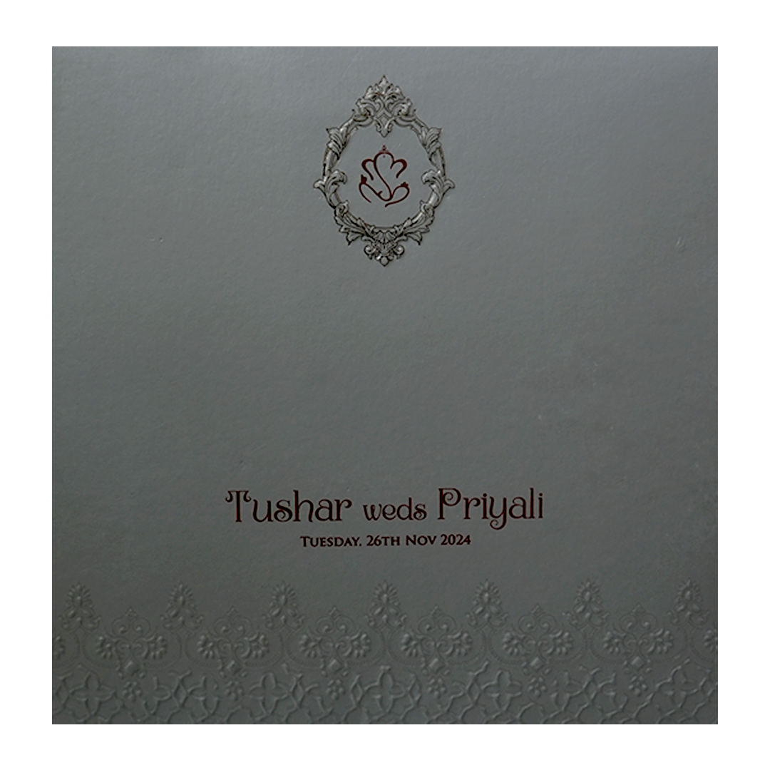 Light Grey MDF Wedding Card-KPR09330