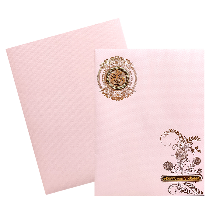 Pink Floral Single Sheet Marriage Card-King of Cards
