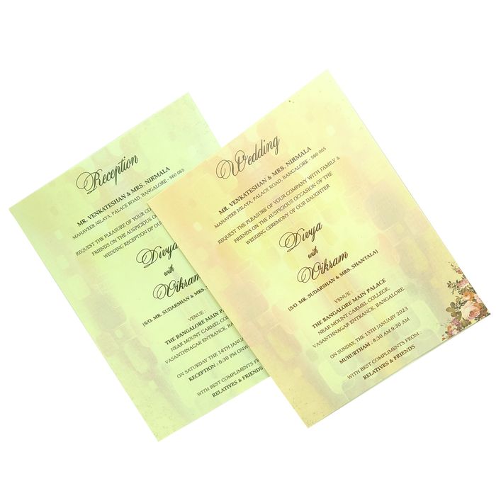 Pink Padded Stiff Board Floral Card In Offset-KNPO1504P-King of Cards