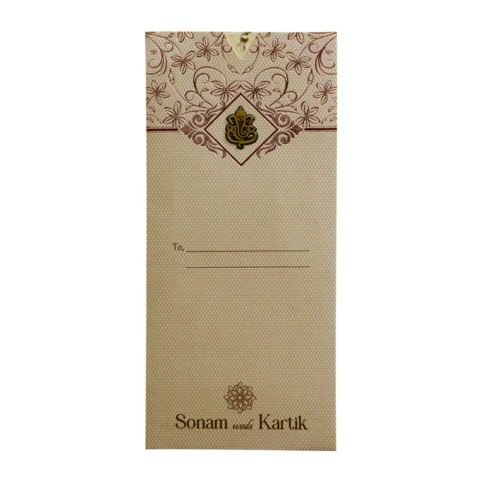 Beige Light Brown Single Invitation-King of Cards