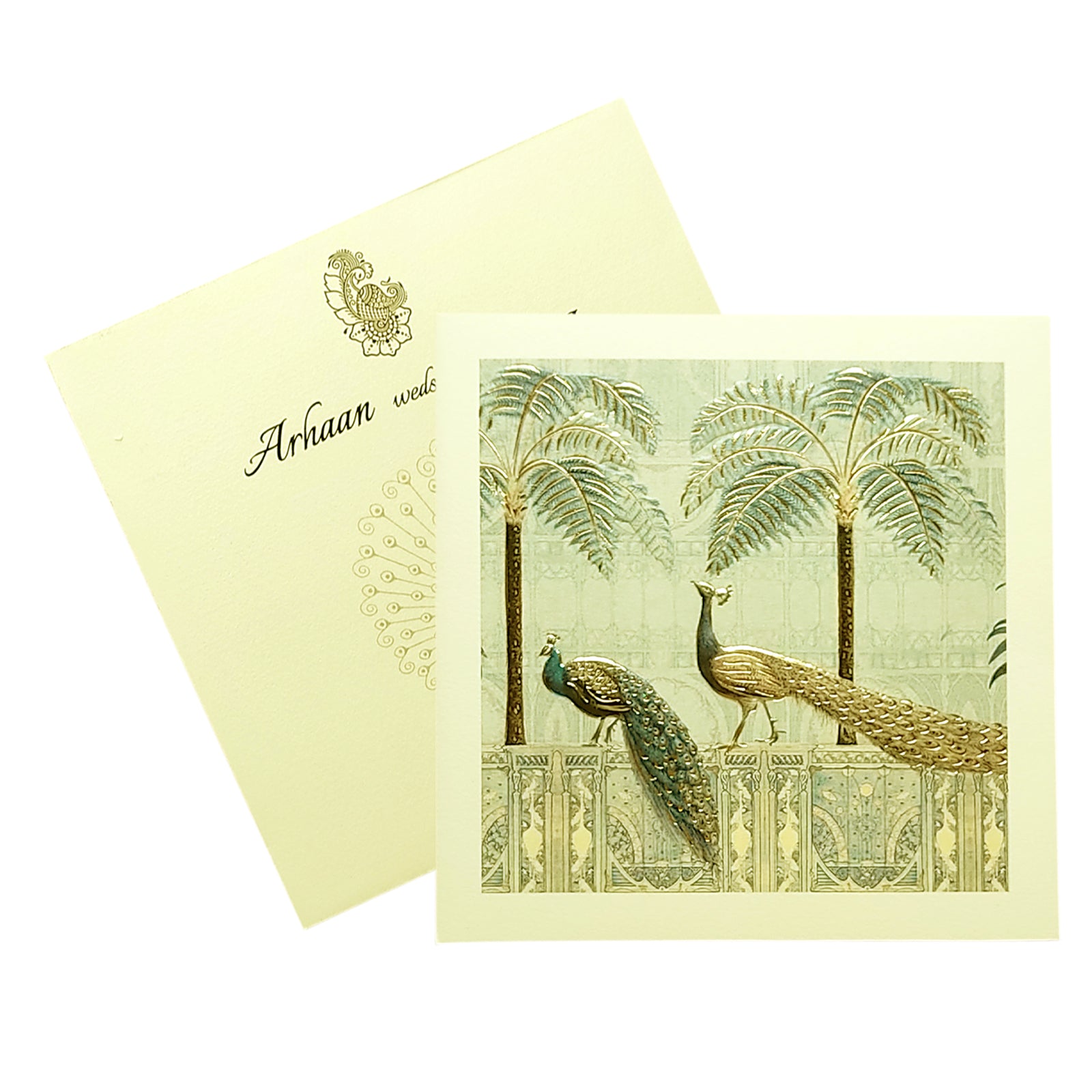 White Peacock Invitation Card-KRC29340