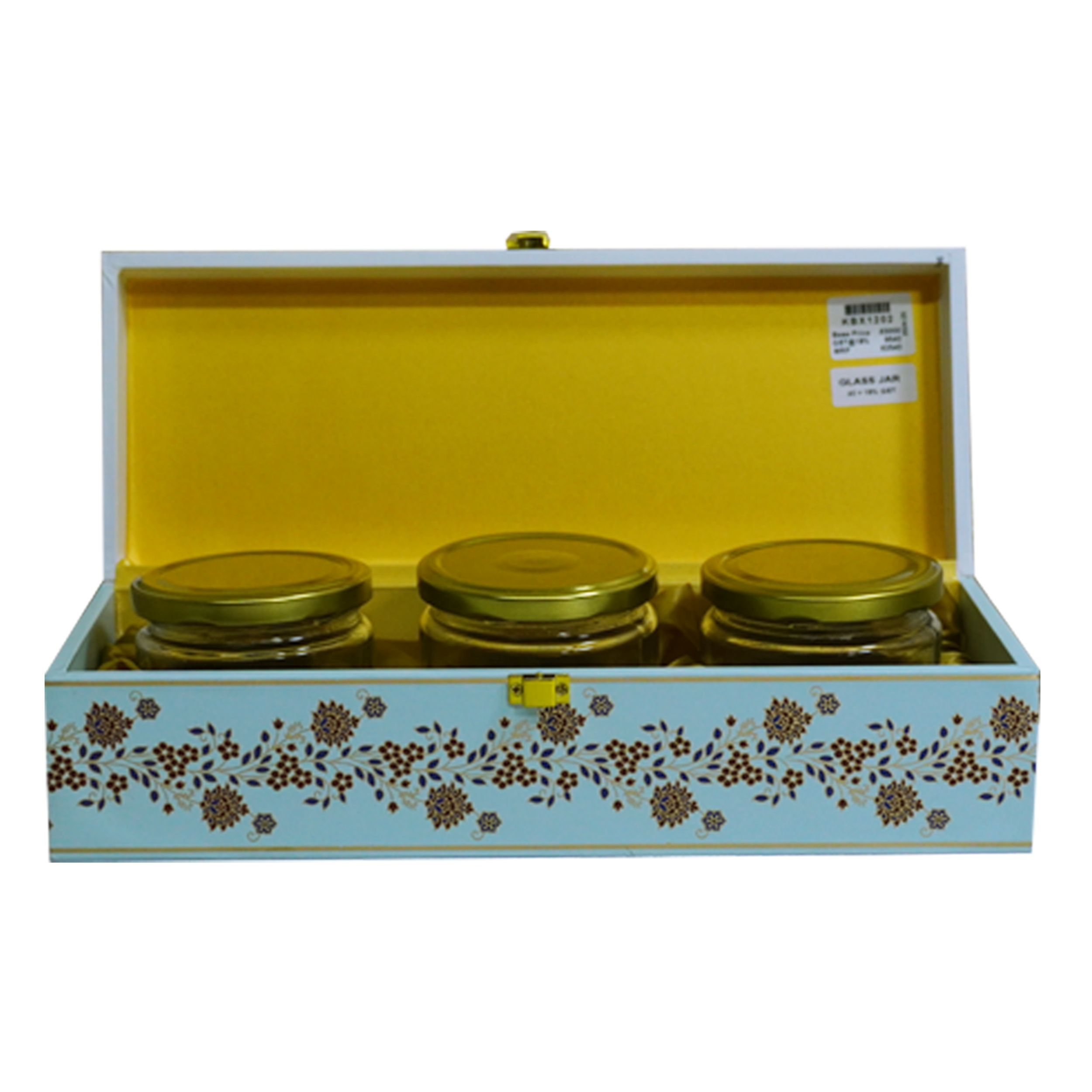 Light Blue Peacock Design Wedding Box Invitation-KBX1202