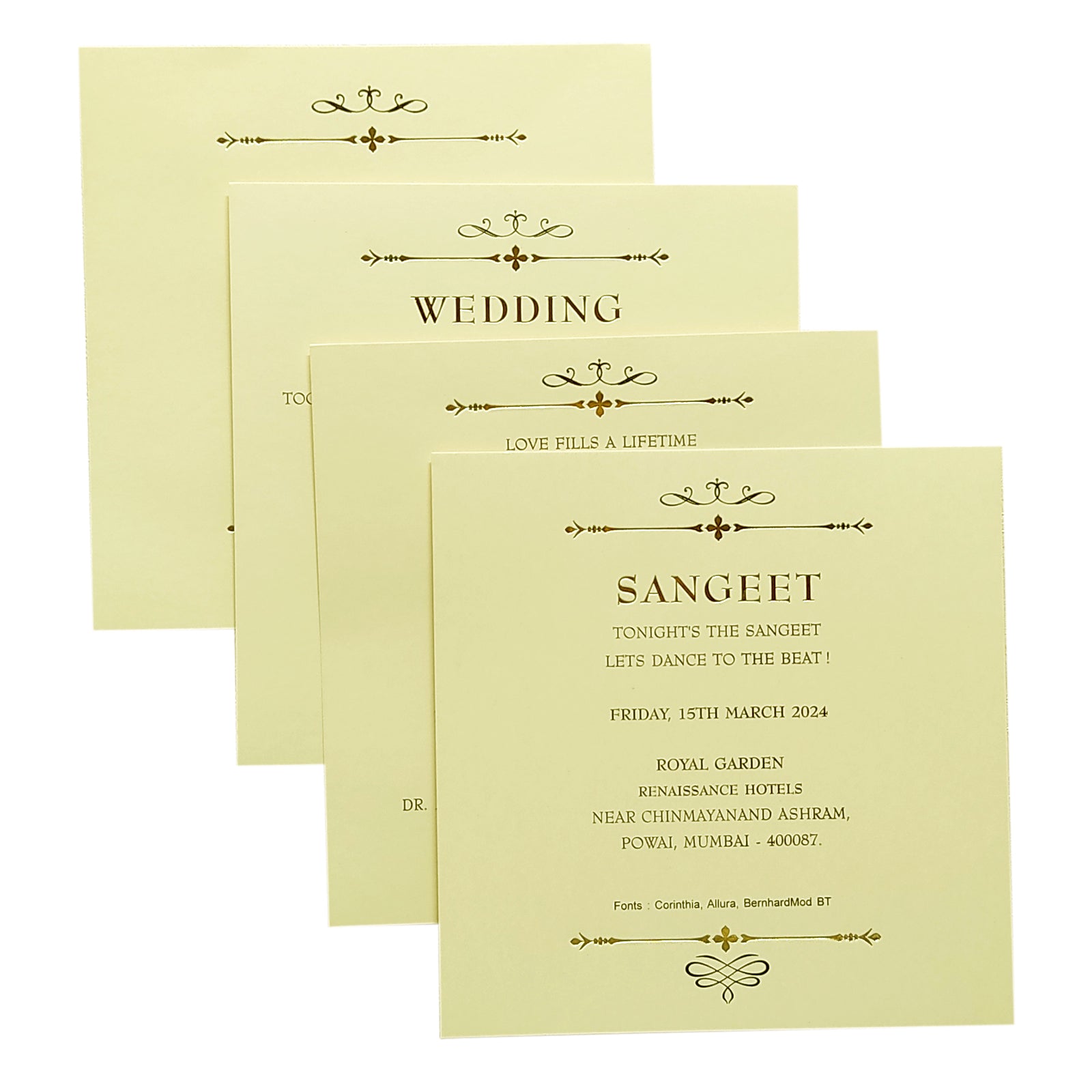 Sandal Laser Cut Padded Invitation Card-KRC29752