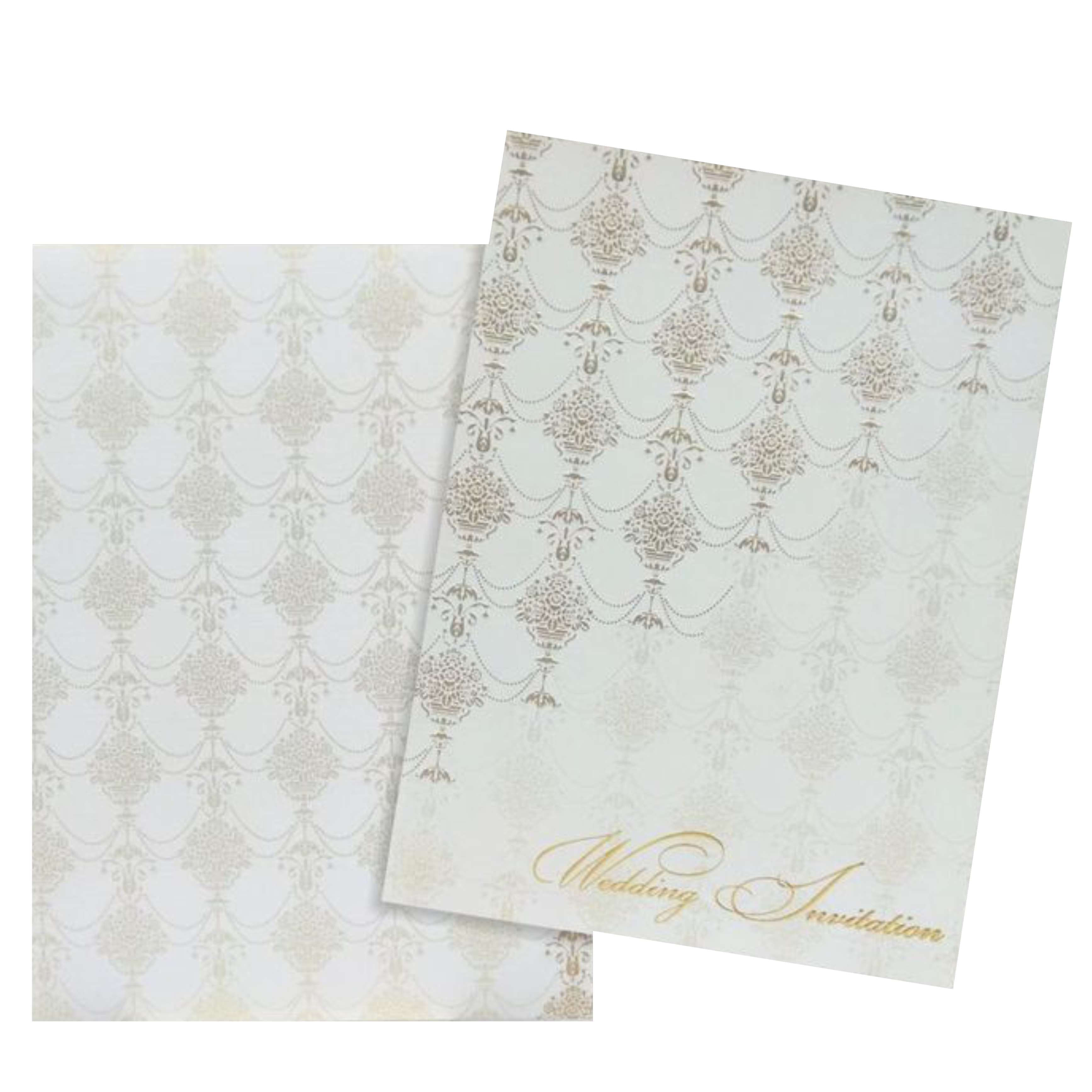 White Floral Invitation Card-KNK1191