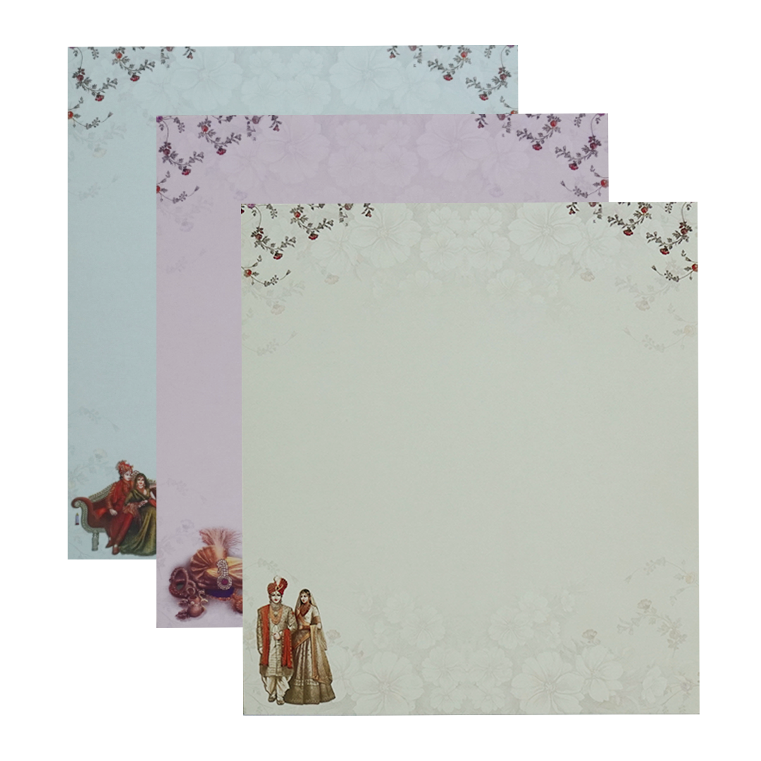 Peach Cream Elephant Padded Wedding Card-KAC05630