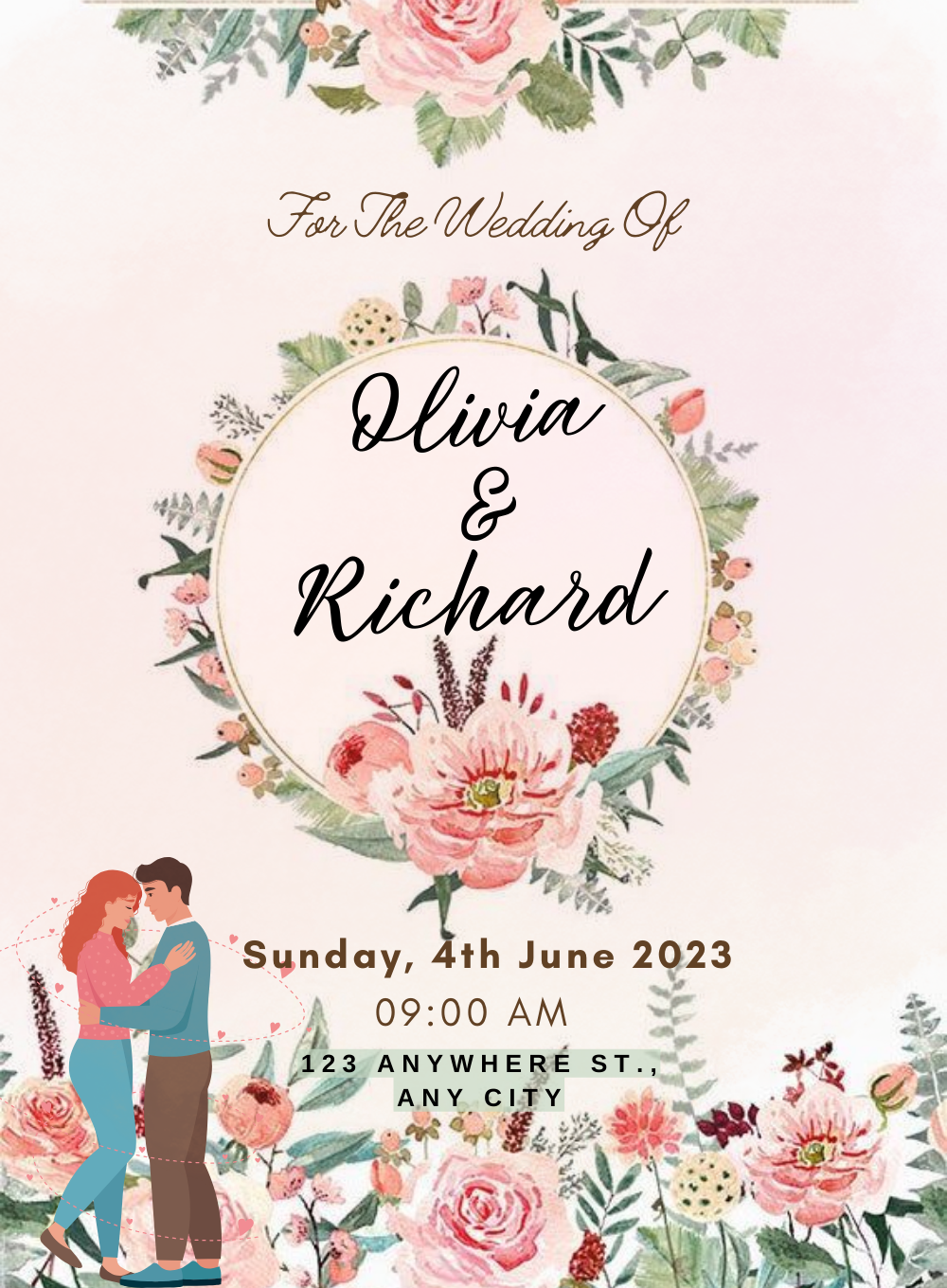 Floral Background Floral Wedding Invitations-AAFWI021