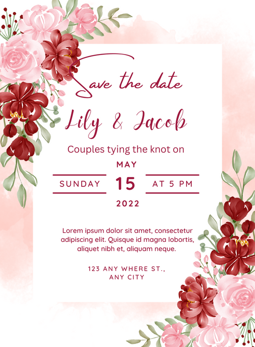 Flower Bunch Save The Date Invitation-AASTD028| King of cards