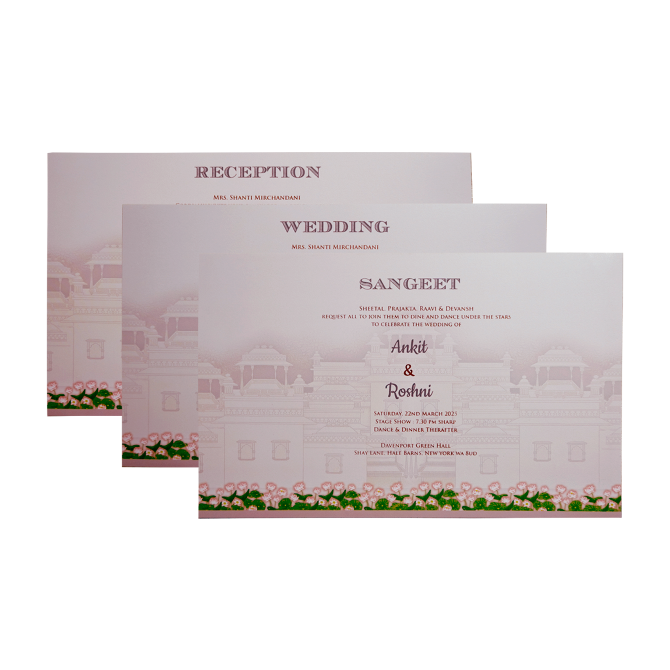 Peach Royal Padded Wedding Invitation-Kpr24190