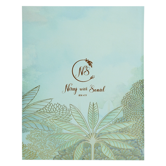 Green Padded Foiled Wedding Card-King of Cards