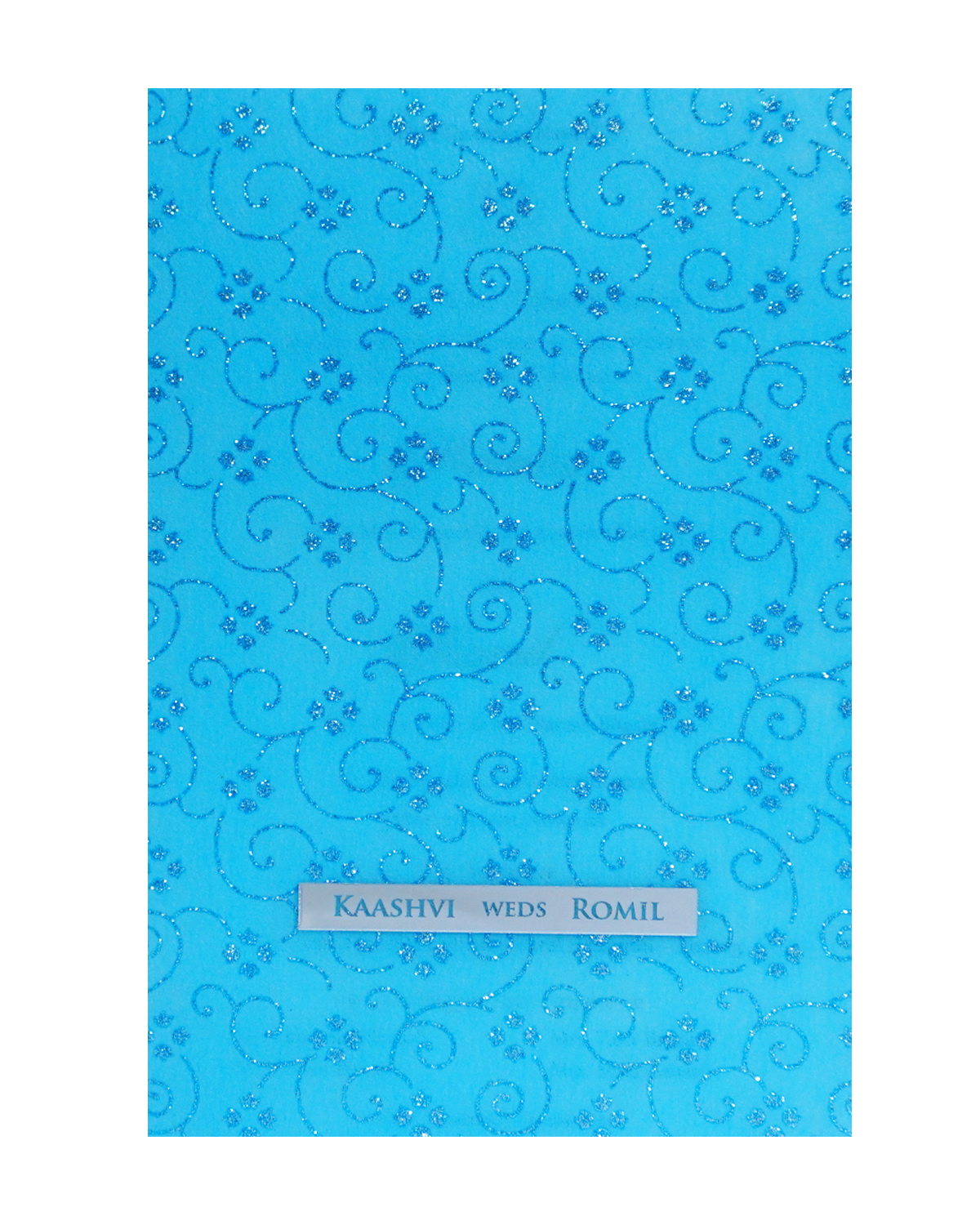 Blue Glitter Tracing Sheet Invitation Card-KRCS7420