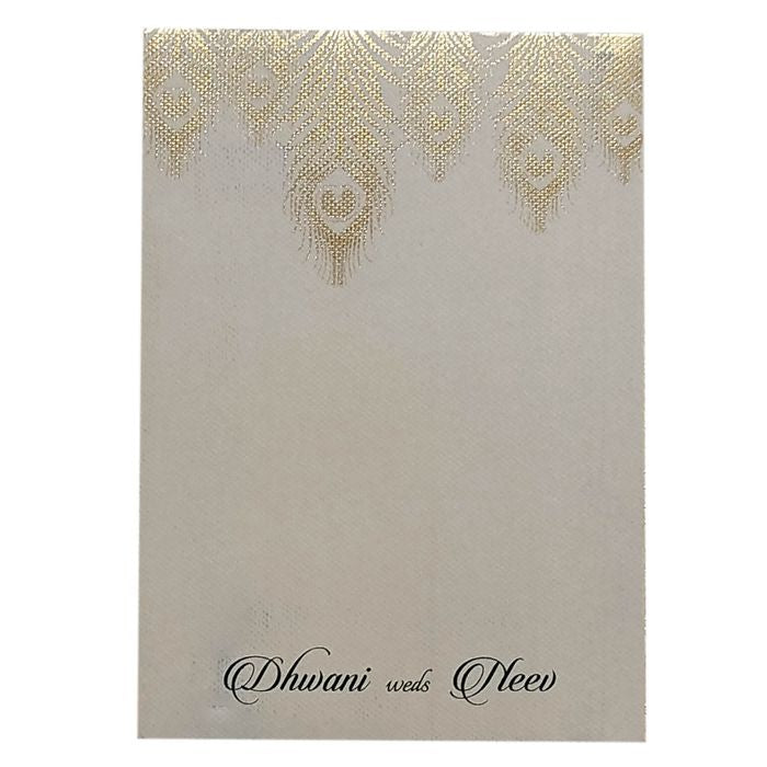 White Peacock Single Sheet Invitation Card-King of Cards