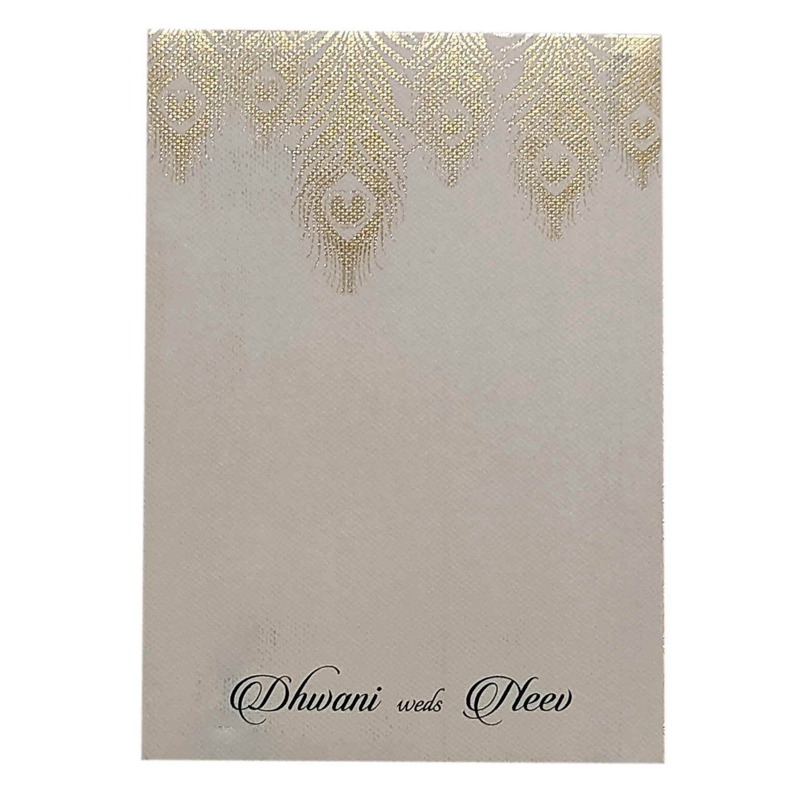 White Peacock Single Sheet Invitation Card-King of Cards
