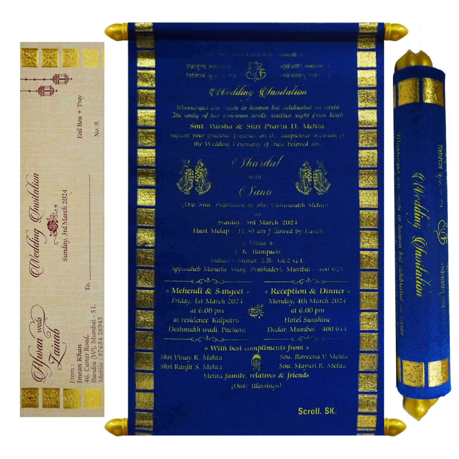 Sapphire Blue Scroll Card-KJTS0067