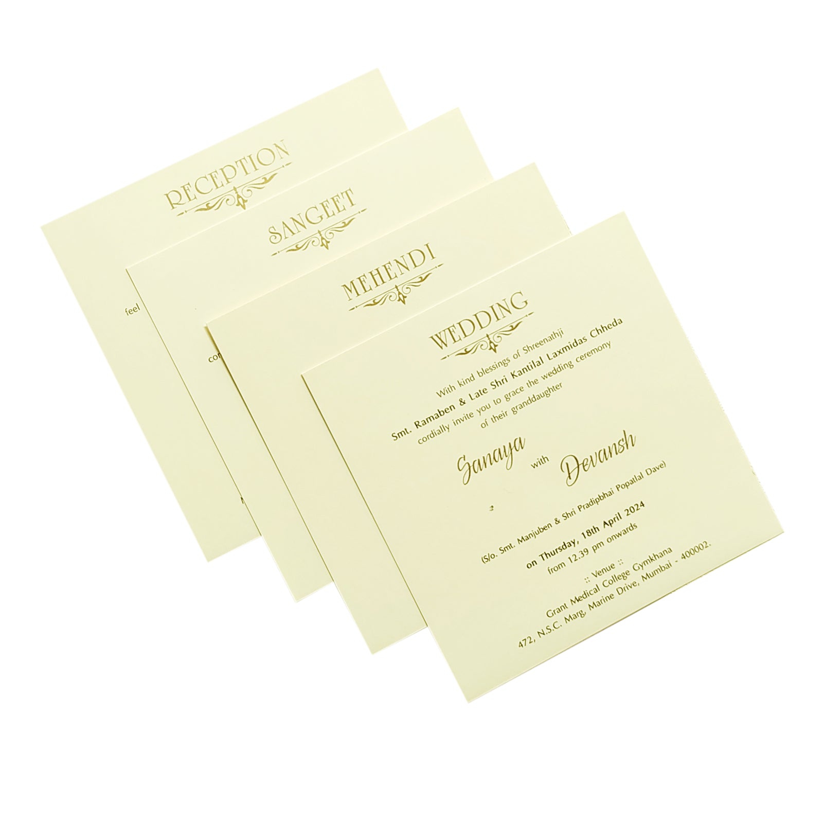 Brown Floral Invitation card-King of Cards