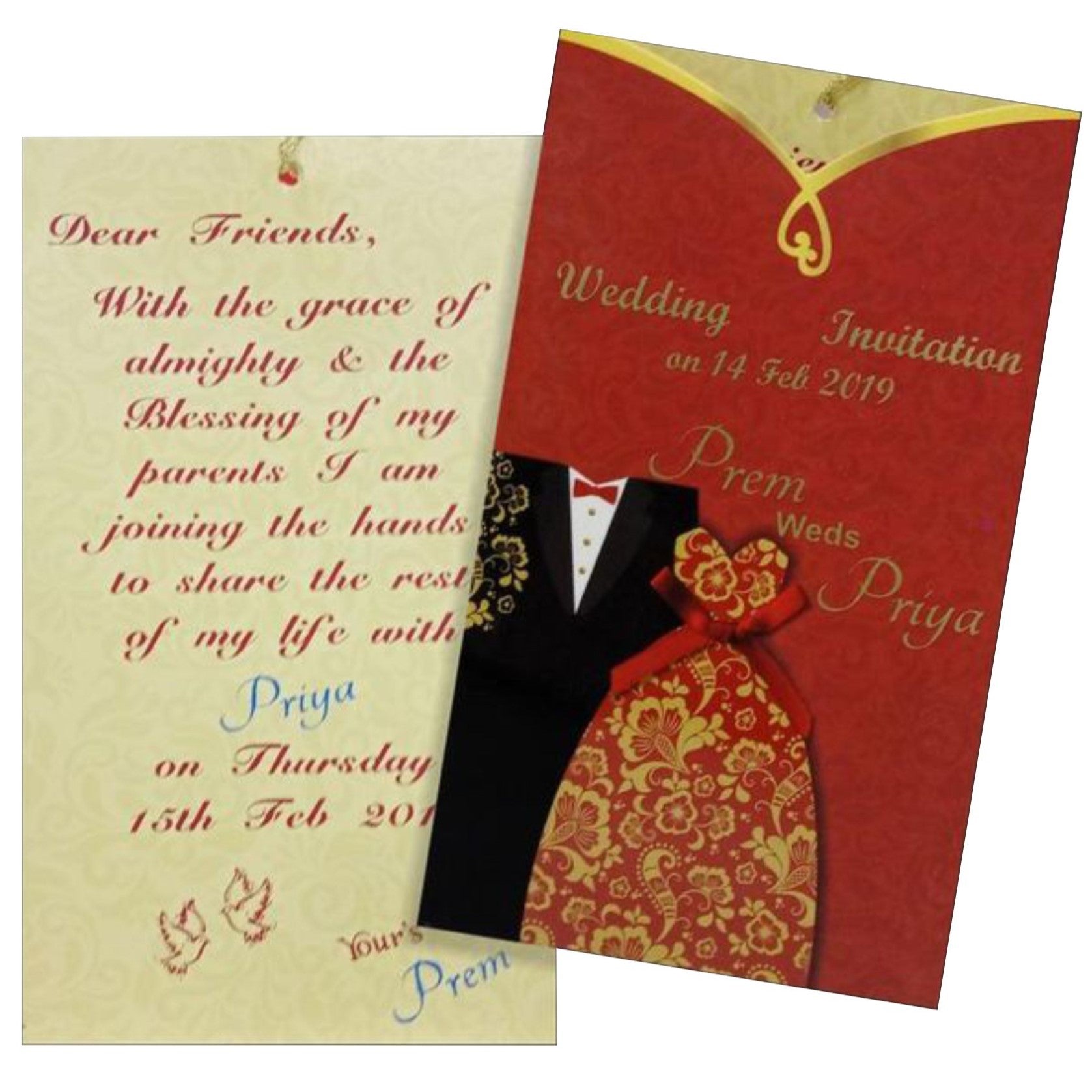Red Personal Invitation Card-KNSA821R