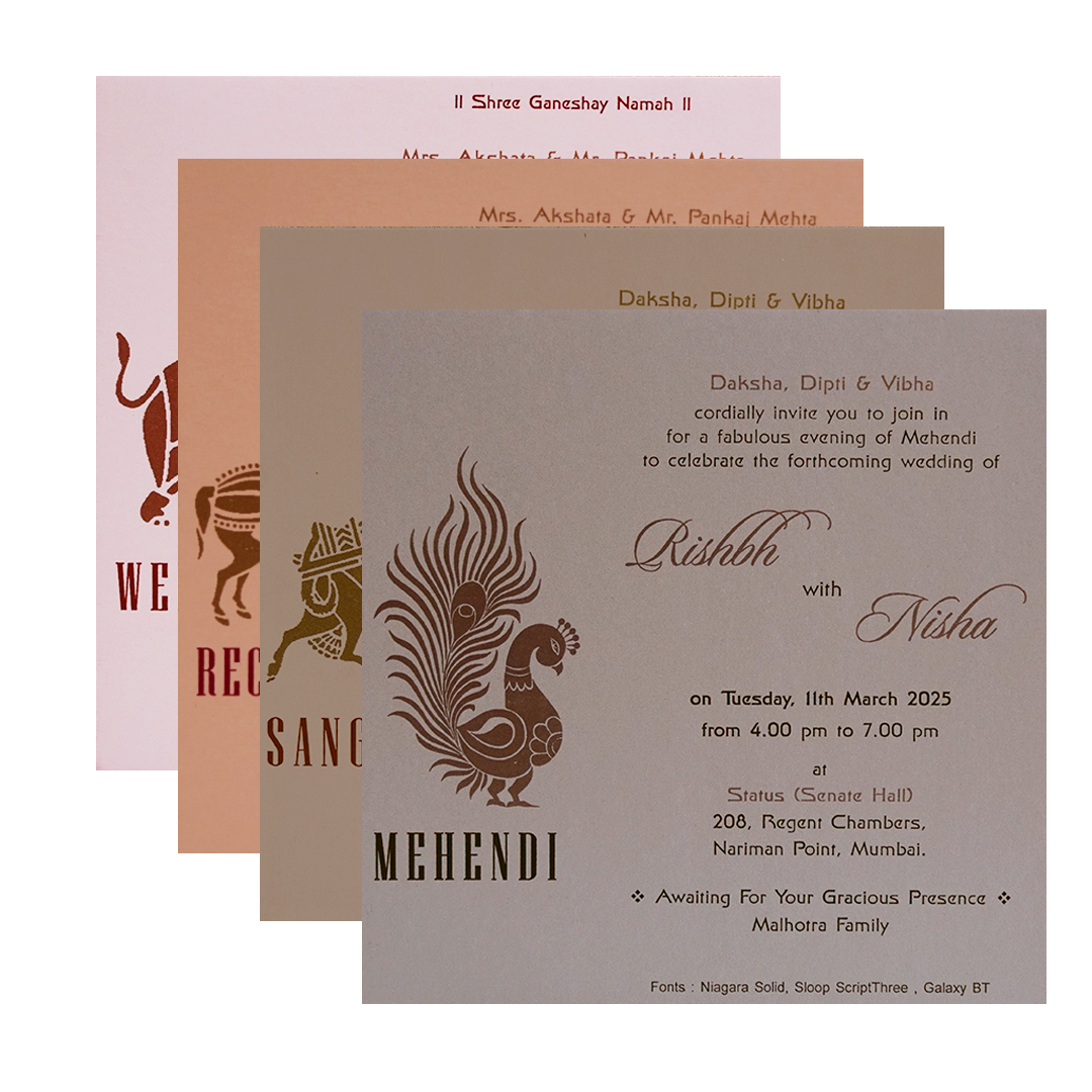 Wine Red Pattern Wedding Invitation Card-KRC30512