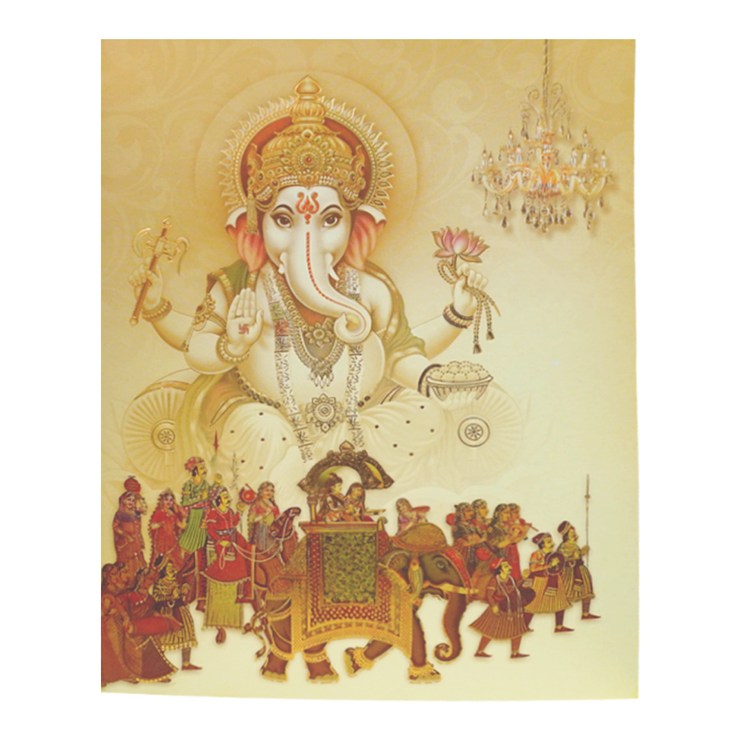 Sandal Jumbo Offset Ganesha With Baraat Print-KNKJ1083-King of Cards