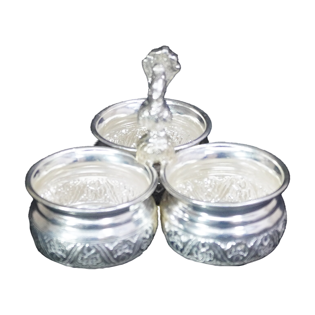 3 Bowl Set of Haldi Kumkum-King of Cards