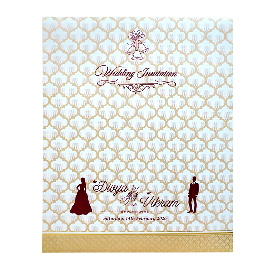 White Wedding Invitation Card-KNJS2056