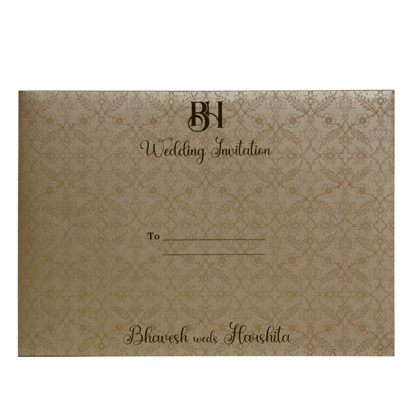 Green Velvet Fabric Invitation-KSI12490