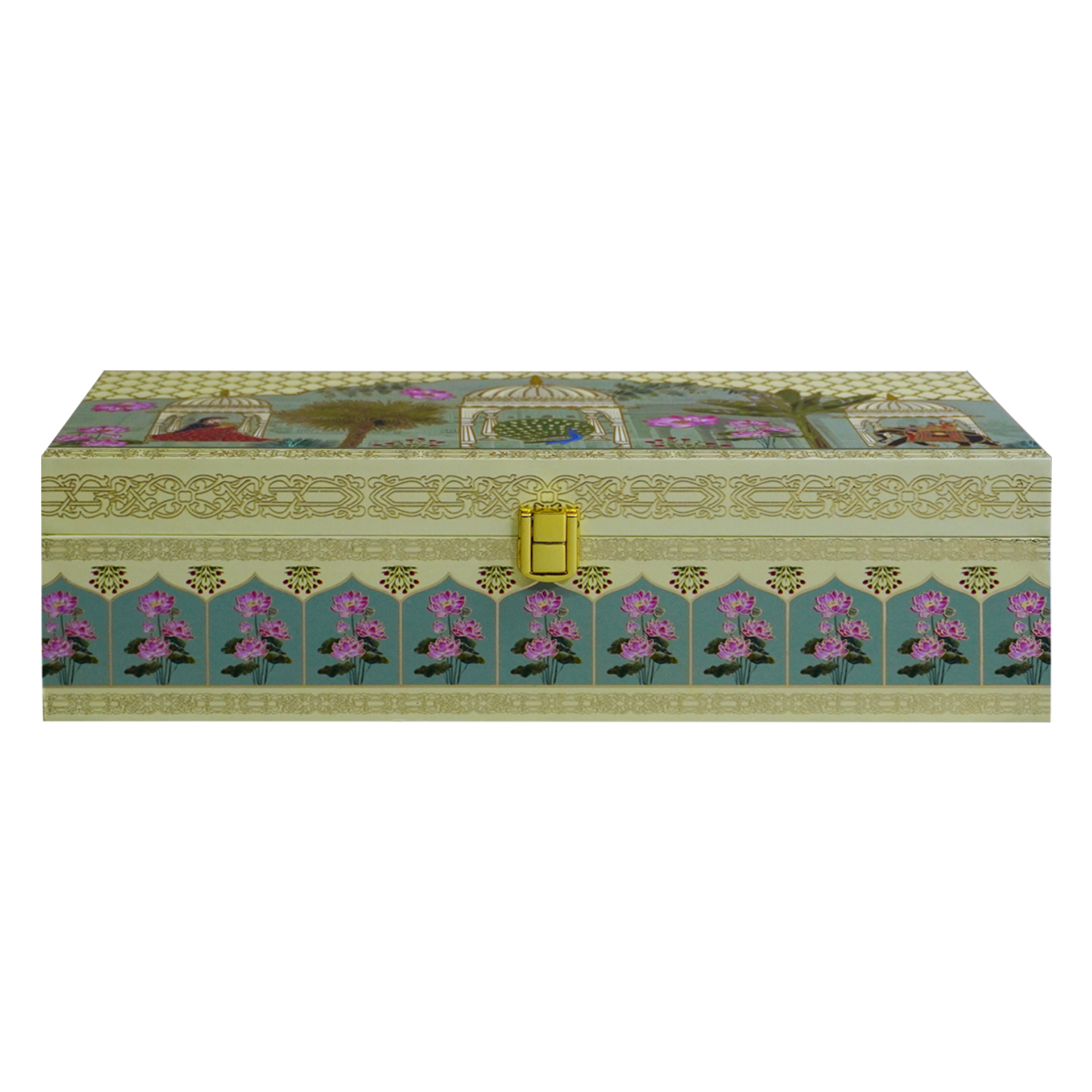 Cream Indian Inspired Box Invitation-KBX1203